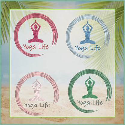 Yoga Life Machine Embroidery Design - Yoga Pose Embroidery - Sports and Fitness Embroidery Designs, 8 Sizes (0626)