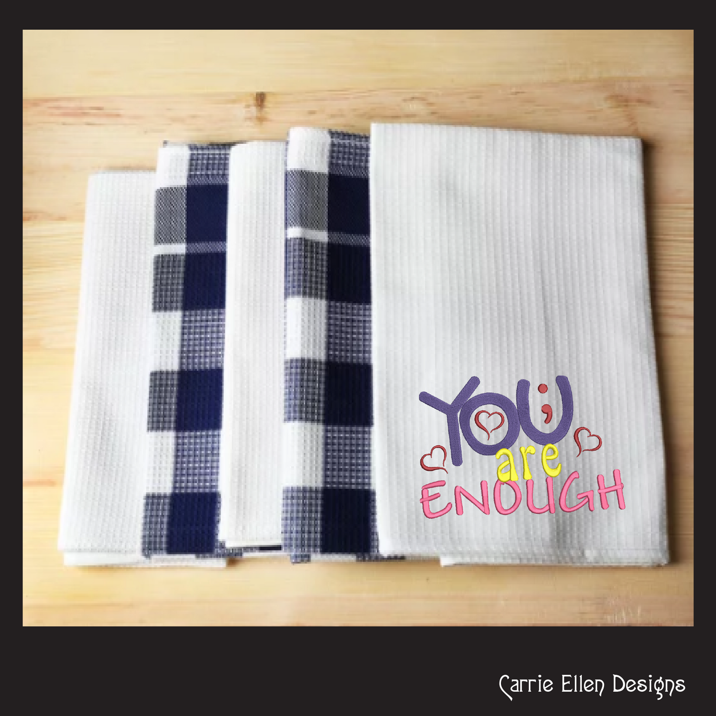 You Are Enough Machine Embroidery Design | Inspirational Quote for Positive Mindset | Woke Saying for Apparel, Gifts & Decor | 6 Sizes (1751)