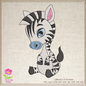 Zebra Machine Embroidery Design – Cartoon Zebra for Baby & Kids – Cute Jungle Animal Embroidery – 6 Sizes (0230)