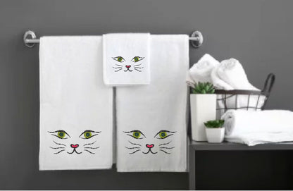 Cat Face Machine Embroidery Design, Pet Embroidery, Cute Cat Cartoon Design, 10 Sizes (0308)