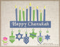 Happy Chanukah Machine Embroidery Design, Menorah Embroidery Pattern, Menorah Candles Design, Star of David Pattern, 8 Sizes, (0156)