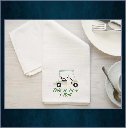 Golf Cart “This is How I Roll” Machine Embroidery Design, Sport Embroidery for Golf Lovers, 6 Sizes (0136)