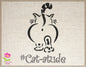 Cat Machine Embroidery Design – #CatAttitude Fat Cat Walking Away Stitch File, Funny Pet Design, 10 Sizes (0153)
