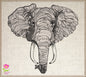 Elephant Head Machine Embroidery Sketch Design – Safari Animal Line Art Pattern, Large Land Animal, 6 Size (0521)