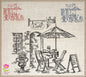 Street Café Scene Machine Embroidery Design – French Bistro Line Art City Restaurant Pattern, 6 Sizes (0550)