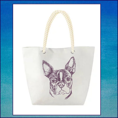 Boston Terrier Sketch Machine Embroidery Design – Pet Dog Line Art Pattern, Animal Embroidery, 4 Sizes (0506)