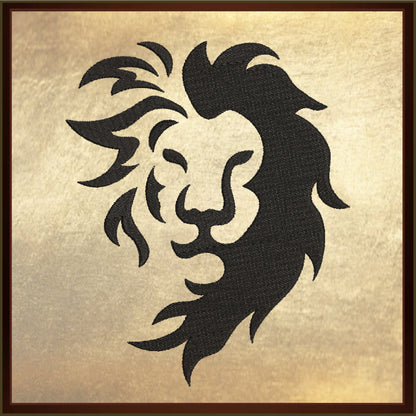 Lion Head Silhouette Machine Embroidery Design – Bold Animal Logo, Large Cat Embroidery Pattern, 6 Sizes (0532)
