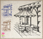 Street Café Scene Machine Embroidery Design – French Bistro Line Art City Restaurant Pattern, 6 Sizes (0549)