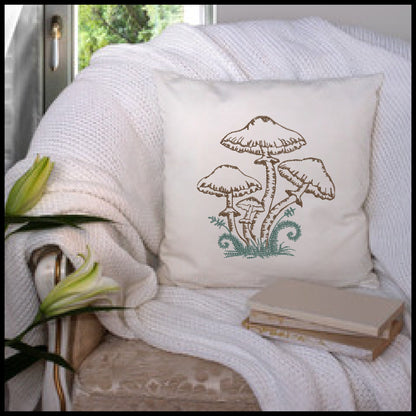 Mushroom Embroidery Design – Wild Mushroom Sketch – Garden Line Art Machine Embroidery File, 6 Sizes (0672)