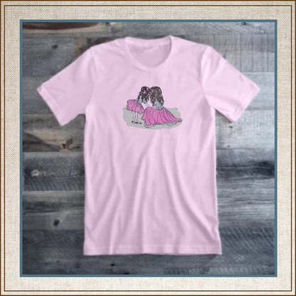 Mother and Daughter Machine Embroidery Design | Mother’s Day Design | Woman and Little Girl in Pink and Blue | 6 Sizes (0681)
