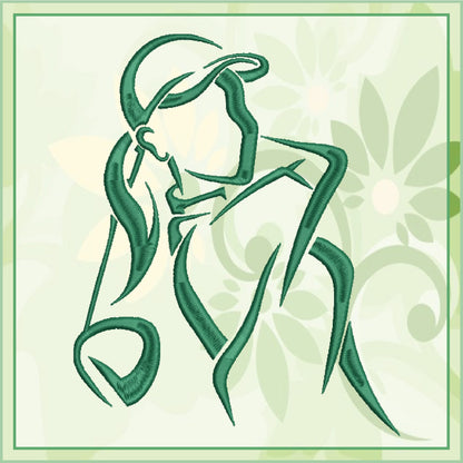Lady Golfer Silhouette Machine Embroidery Design | Women’s Golf Sport Design | Golfing Embroidery Pattern | 6 Sizes (0702)