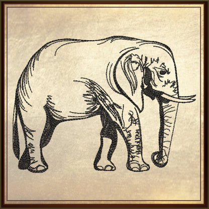 Elephant Sketch Machine Embroidery Design | Grazing Safari Elephant Embroidery Pattern | Large Land Animal Embroidery | 6 Sizes (0804)