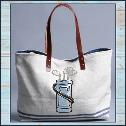 Golf Bag Machine Embroidery Design, Golf Club and Bag Design, Golf Sport Embroidery, Sport Equipment, 8 Sizes (0203)