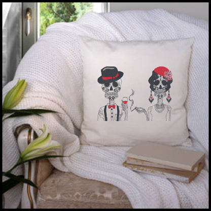 Sugar Skull Couple Machine Embroidery Design Bundle | Day of the Dead Skeletons | Dia De Los Muertos Embroidery | 2 Designs, 8 Sizes (0844)