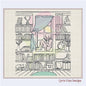 Book Nook Machine Embroidery Design | Girl in Window Reading Embroidery Drawing | Artistic Sketch Design | 8 Sizes (0923)