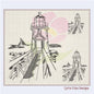 Rocky Pier Lighthouse Sketch Machine Embroidery Design – Coastal Seaside Landscape Pattern, 8 Sizes (0934)