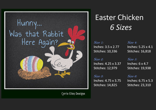 Easter Egg Chicken Machine Embroidery Design | Funny Holiday Chicken Saying | Easter Egg Embroidery Pattern | 6 Sizes (0859)