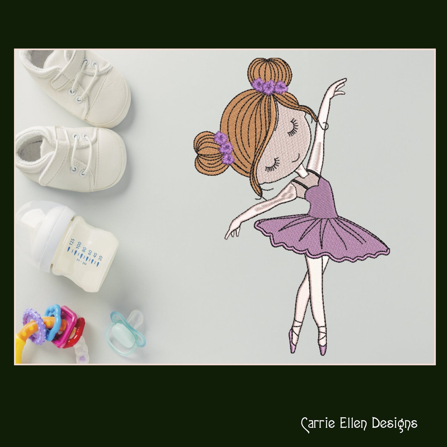 Ballerina Machine Embroidery Design, Dancer Ballet Drawing Design, Kids Design Gift, 6 Sizes (1455)