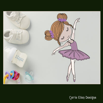 Ballerina Machine Embroidery Design, Dancer Ballet Drawing Design, Kids Design Gift, 6 Sizes (1455)