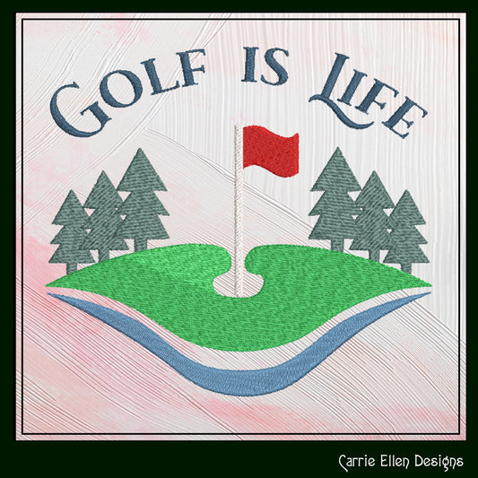 Golf Machine Embroidery Design, Golf is Life Design, Golf Putter Embroidery, Golf Green Embroidery, Sport Embroidery, 6 Sizes (0111)