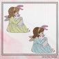 Bunny Girl Machine Embroidery Design, Light Density Sketch Girl Hugging a Rabbit Embroidery Design, 6 Sizes (2313)