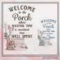 Welcome to the Porch Machine Embroidery Design, Fun Sayings and Quote Embroidery Designs, Rocking Chair on Porch, 6 Sizes (2338)