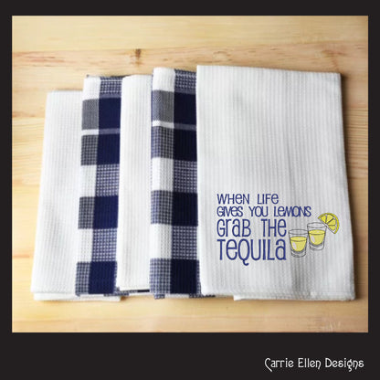 Grab the Tequila Machine Embroidery Design, Fun and Sarcastic Sayings, When Life Gives You Lemons Quote, 6 sizes (2335)