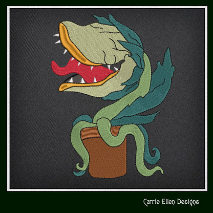 Audrey 2 Classic Horror Character Machine Embroidery Design, Little Shop Of Horrors Monster Plant, 6 sizes (2178)