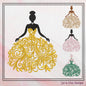 Princess Gown Machine Embroidery Design, Princess Ball Gown Embroidery, Fancy Wedding Dress Design, Formal Party Dress, 6 Sizes (2343)