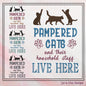Cat Machine Embroidery Design Saying, Pampered and Household Staff Live Here Sarcastic Quote Embroidery, 6 Sizes (2333)