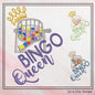 Bingo Queen Embroidery Design, Machine Embroidery Design, Bingo Game, Bingo Cage with Crown, 6 Sizes (2393)