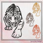 Tiger Machine Embroidery Design, Animal Embroidery, Crouching Artistic Jungle Cat Embroidery Design, Wild Cat Embroidery Design, 6 Sizes (2542)