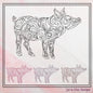 Artistic Pig Machine Embroidery Design, Artistic Pig Line Art Sketch Design, Farm Animals, 6 sizes (2547)