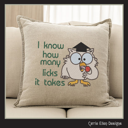 Ask Mr Owl Iconic Machine Embroidery Design, Nostalgic I Know How Many Licks Commercial Design, 6 Sizes (2571)