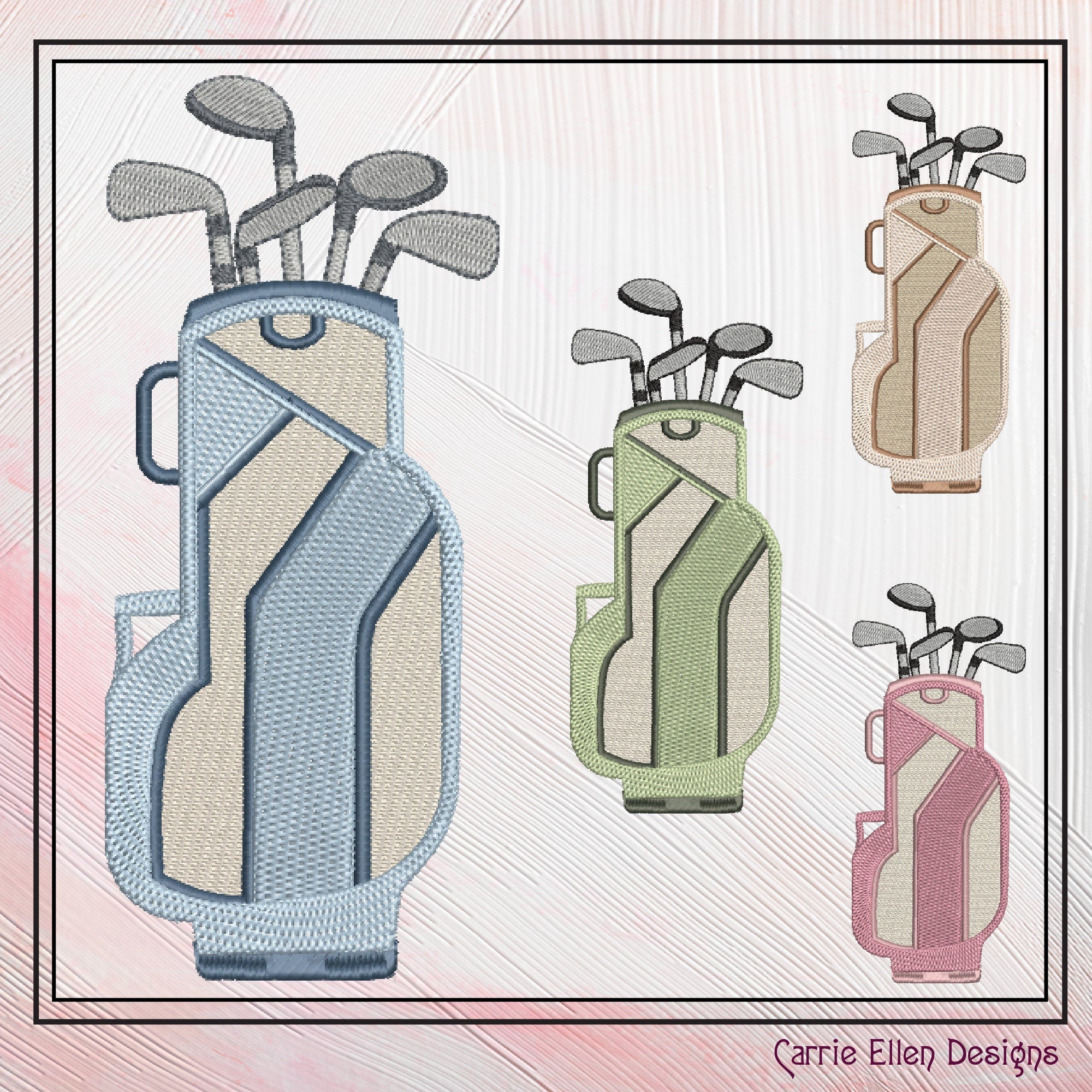 Golf Bag Machine Embroidery Design, Sport Embroidery Designs, Machine ...