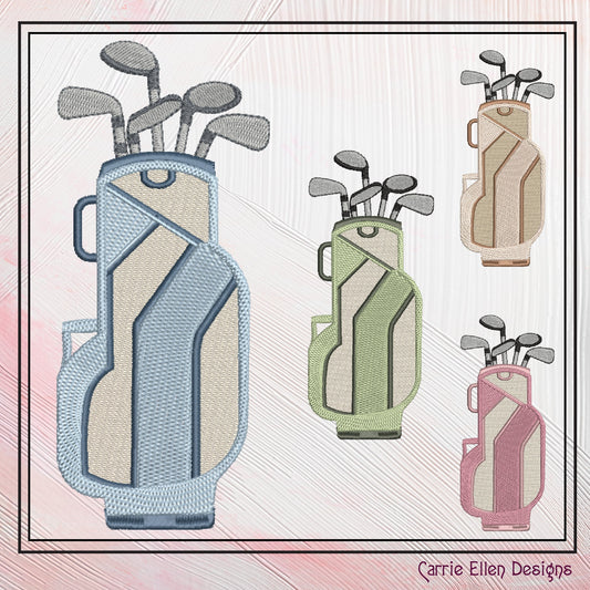 Golf Bag Machine Embroidery Design, Sport Embroidery Designs, Machine Embroidery Design, Golf Life, 6 Sizes (0105)