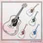 Guitar Machine Embroidery Design, Acoustic Guitar Line Art, Musical Instrument Outline, 6 Sizes (2733)