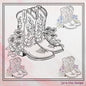 Cowboy Boot Machine Embroidery Sketch Design, Western Floral Boot Design, Southern Charm Embroidery, 6 Sizes (2731)