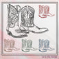 Cowboy Boot Machine Embroidery Sketch Design, Wild West Boot Design, Southern Charm Embroidery, 6 Sizes (2739)