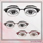 Mens Eyeglasses Machine Embroidery Design, Masculine Eyes Embroidery Pattern, Horn-Rimmed Glasses with Eyes Embroidery Design, 6 Sizes (2755)