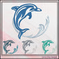 Dolphin Machine Embroidery Design, Bottlenose Porpoise, Jumping Dolphin In The Waves, 6 Sizes (2992)