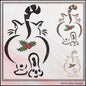 Christmas Fat Cat Embroidery Design, Mistletoe Butt Catatude Design, X-Mas Holiday Pattern, 6 Sizes (2386)