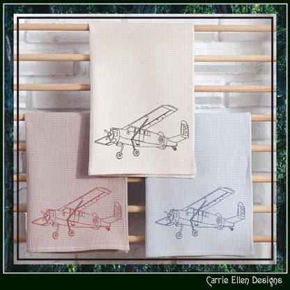 Prop Plane Machine Embroidery Design, Line Art Sketch, Airplane Pattern, Artistic Embroidery, 6 Sizes (3018)