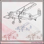 Prop Plane Machine Embroidery Design, Line Art Sketch, Airplane Pattern, Artistic Embroidery, 6 Sizes (3018)