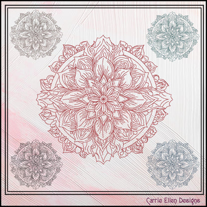 Floral Mandala Machine Embroidery Design | Artistic Symbolism Stitch Pattern, 6 Sizes (3019)