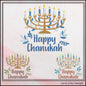 Happy Hanukkah Menorah Machine Embroidery Design | Jewish Holiday Gifts & Décor | Judaica Embroidery Pattern | 6 Sizes (3035)