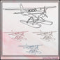 Sea Plane Machine Embroidery Design, Line Art Sketch, Airplane Pattern, Artistic Embroidery, 6 Sizes (3017)