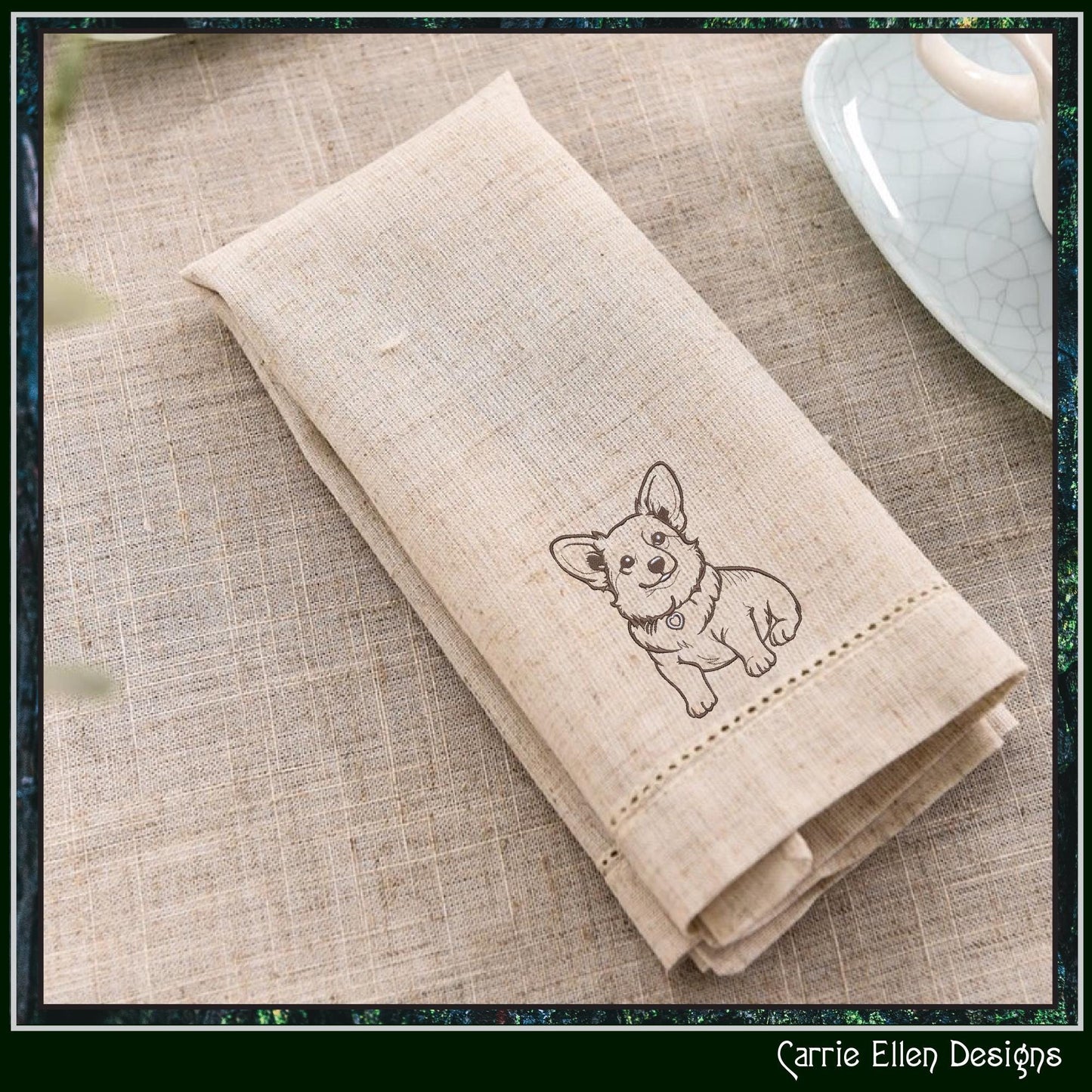 Welsh Corgi Machine Embroidery Design, Dog Lover Embroidery Pattern Outline, Pet Embroidery, Adorable Corgi, 6 Sizes (3036)