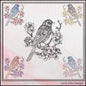 Bird Sketch Machine Embroidery Design, Bluebird in Blossom Tree, Artistic Line Art Sketch Design, 6 Sizes (3047)