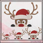 Christmas Machine Embroidery Design, Reindeer in Santa Hat, Peeking Red Nose Rudolf, Holiday Cartoon, 6 Sizes (3073)
